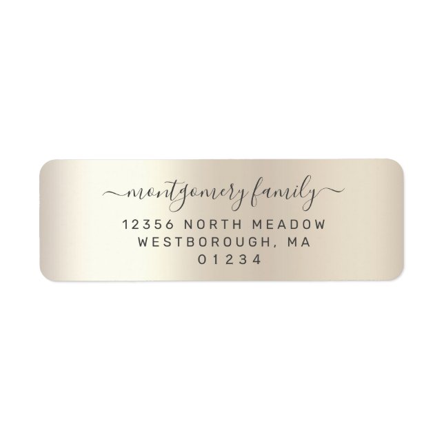 Chic Champagne Metallic Family Return Address (Front)