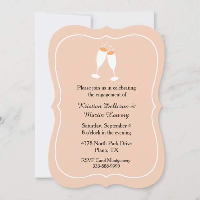 Chic Champange Toast Engagement Party Invitation (Front)