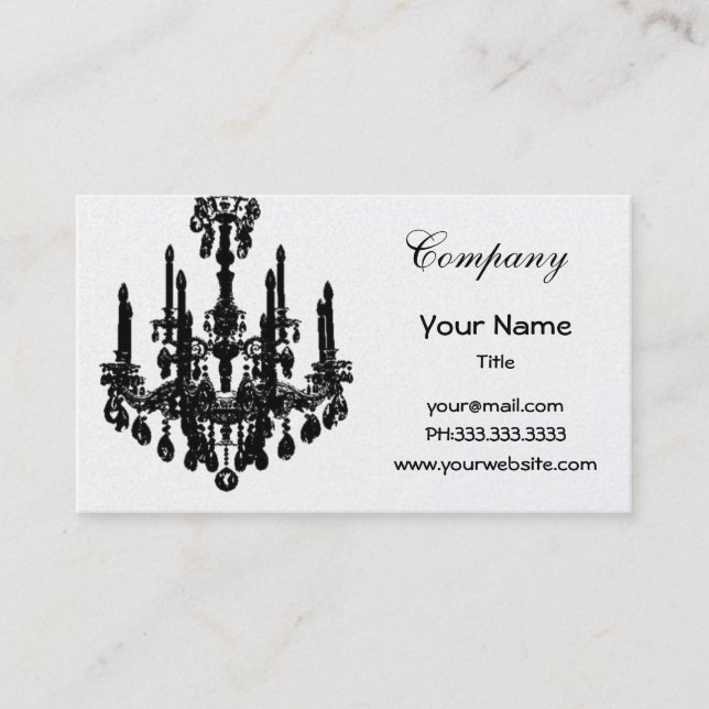 Chic chandelier Business Cards (Front)