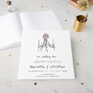 Chic Chandelier Script Wedding Guest Book