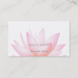 Chic charming elegant watercolor pink lotus flower business card