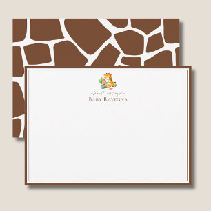 Chic Chestnut Brown Giraffe Skin Nursery New Baby  Card