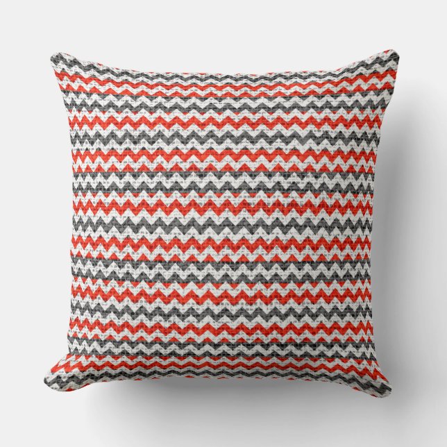 Chic Chevron Burlap Rustic #26 Cushion (Front)