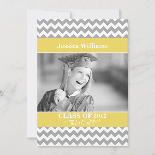 Chic Chevron Graduation Invitation (Front)