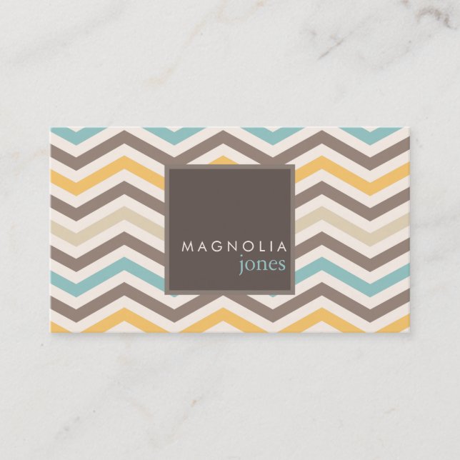 Chic Chevron Modern Professional Business Card (Front)