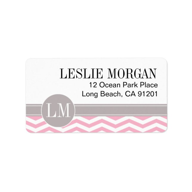 Chic Chevron Monogram | pink Label (Front)