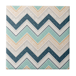Chic Chevron Pattern Decorative 4.25" Square Tile