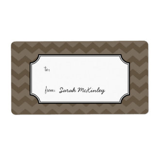 Chic chevron pattern grey to from custom gift tag