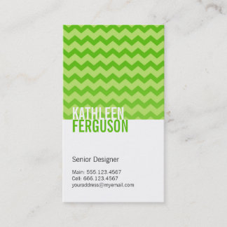 Chic chevron pattern mint green two tone stylish business card