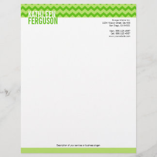 Chic chevron pattern mint green two tone stylish personalised letterhead