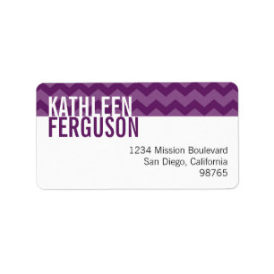 Chic chevron pattern purple custom return address label