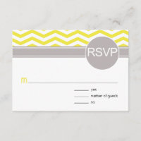 Chic Chevron RSVP | yellow
