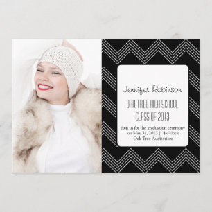 Chic Chevron Zigzag 2 Graduation Announcement