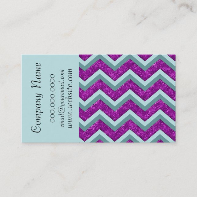 Chic Chevron ZigZag  Pattern Business Card (Front)
