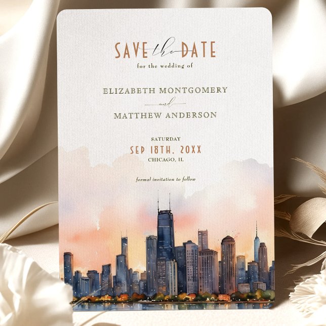 Chic Chicago, Illinois Save-the-Date Invitation (Creator Uploaded)