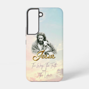 Chic Christian Pastel Sky Jesus Lamb Gold Script Samsung Galaxy Case