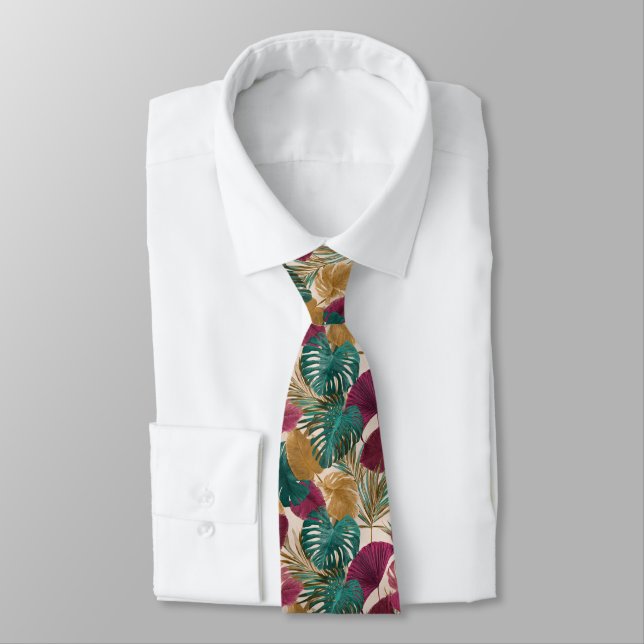 Chic Christmas Gift For Dad Tropical Flower Tie (Tied)