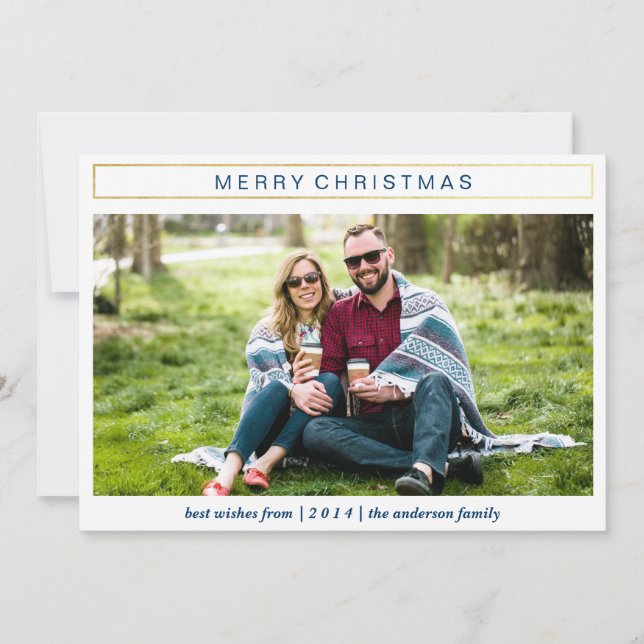 Chic Christmas Gold Christmas Card (Front)