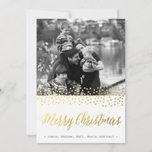 CHIC CHRISTMAS gold confetti photo cards