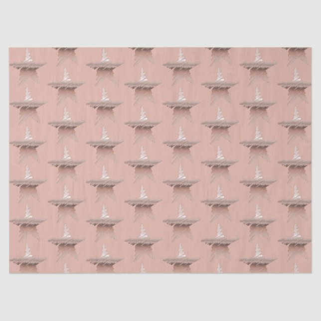 Chic Christmas metallic rose gold star chestnut Tissue Paper (Front)