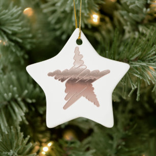 Chic Christmas metallic rose gold star white Ceramic Tree Decoration