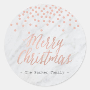 CHIC CHRISTMAS Rose gold and marble custom sticker
