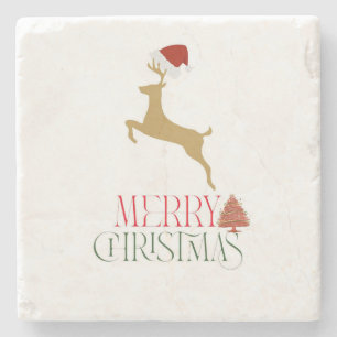 Chic Christmas scandinavian pattern Stone Coaster