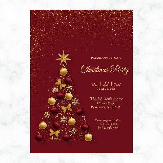 Chic Christmas Tree Holiday Party  Invitation (Creator Uploaded)