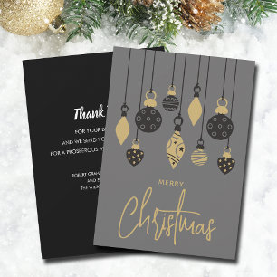Chic Christmas Tree Ornaments Business Holiday Card