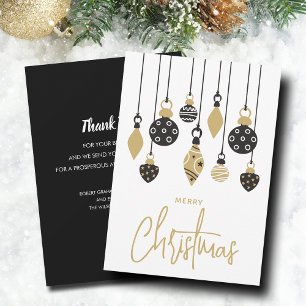 Chic Christmas Tree Ornaments Business Holiday Card