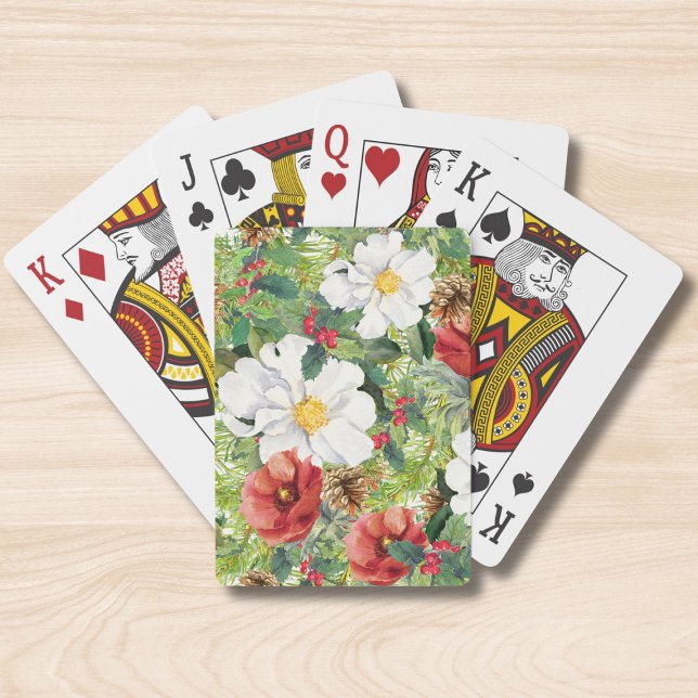 Chic Christmas Winter Floral Playing Cards (Creator Uploaded)