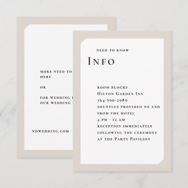 CHIC CIRCLE WEDDING ENCLOSURE CARD (Front/Back)