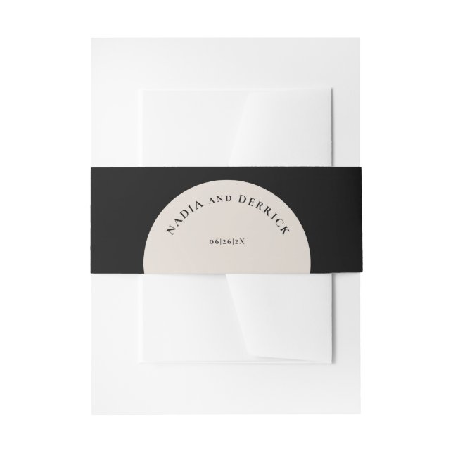 CHIC CIRCLE WEDDING INVITATION BELLY BAND (Front Example)