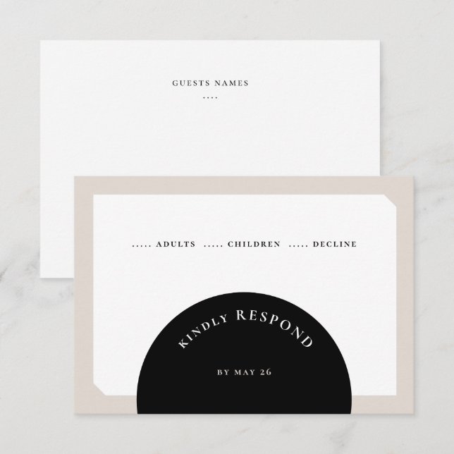 CHIC CIRCLE WEDDING RSVP CARD (Front/Back)