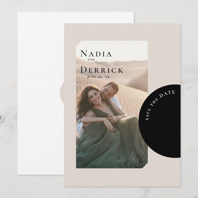 CHIC CIRCLE WEDDING SAVE THE DATE (Front/Back)