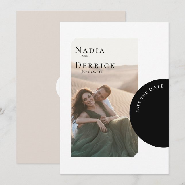 CHIC CIRCLE WEDDING SAVE THE DATE (Front/Back)