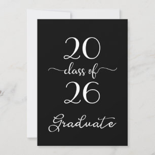 Chic Class Of 2026 Black White Graduation Party Invitation
