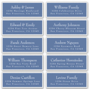 Chic Classic Blue Wedding Guest Address Labels