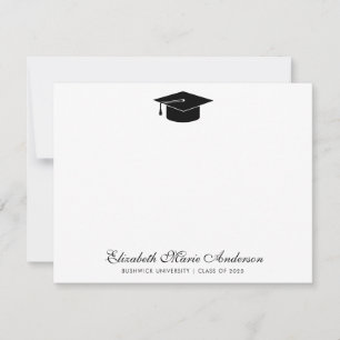 Chic Classic Class of Grad Graduate Cap Graduation Card