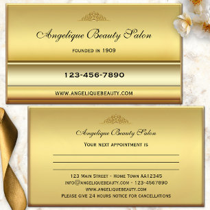 Chic Classic Gold Beauty Appointment Business Card