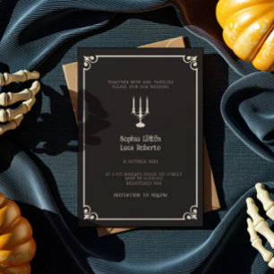 chic classic Hallowedding wedding invitation
