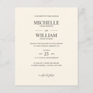 Chic Classic Plain Beige Elegant Budget Wedding