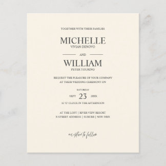 Chic Classic Plain Beige Elegant Budget Wedding