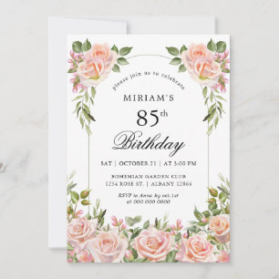 Chic Classic Rose Garden Elegant Birthday Invitation