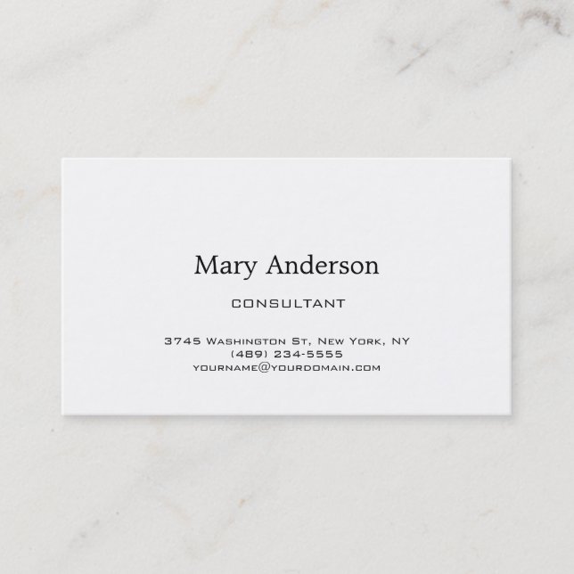 Chic Classical Black White Trendy Business Card (Front)