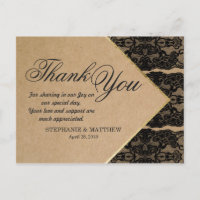 Chic & Classy Black Lace, Gold, & Recycled Paper