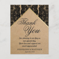 Chic & Classy Black Lace, Gold, & Recycled Paper