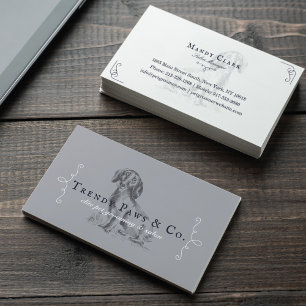 Chic Classy Boutique Style Pet Salon Dachshund Dog Business Card