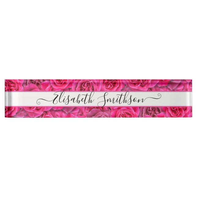     Chic Classy Elegant Custom Professional Floral Nameplate (Front)