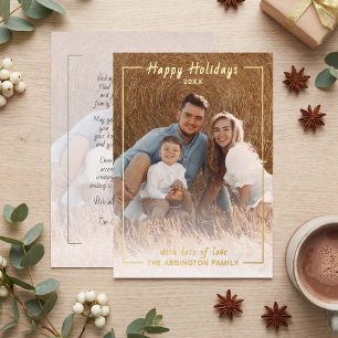 Chic Classy Gold Foil Happy Holidays Family Photo
